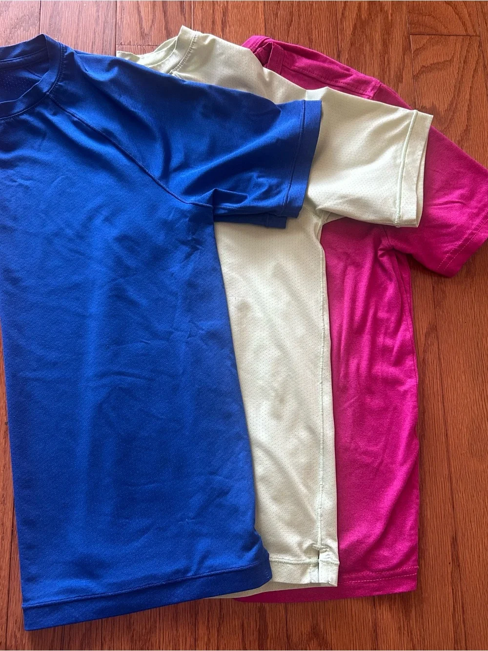 Boys Performance Short Sleeve Tee - Blue, pale green & Magenta
